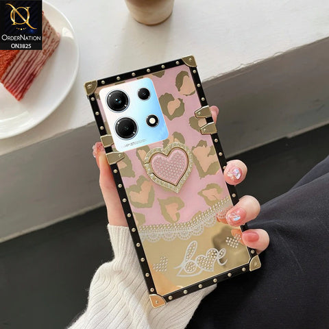 Infinix Note 30 Cover - Design1 - Heart Bling Diamond Glitter Soft TPU Trunk Case With Ring Holder
