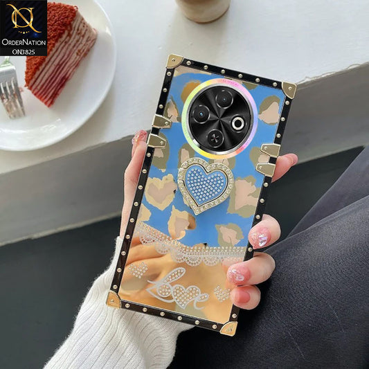 Tecno Spark 30C 4G Cover - Design4- Heart Bling Diamond Glitter Soft TPU Trunk Case With Ring Holder