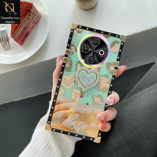 Tecno Spark 30C 4G Cover - Design6 - Heart Bling Diamond Glitter Soft TPU Trunk Case With Ring Holder