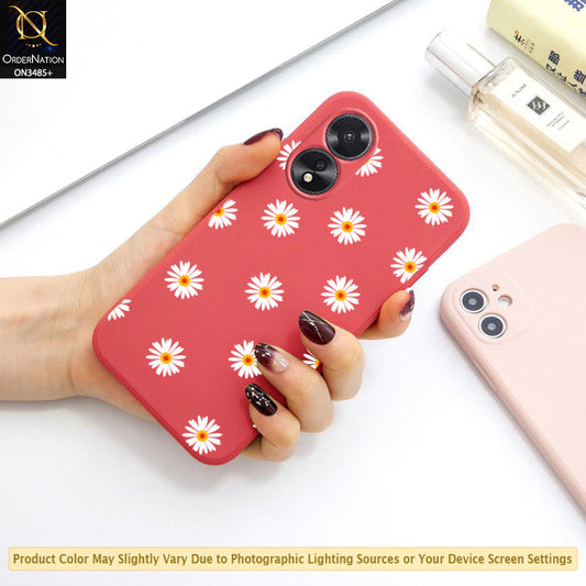 Oppo A38 Cover - ONation Daisy Series - HQ Liquid Silicone Elegant Colors Camera Protection Soft Case