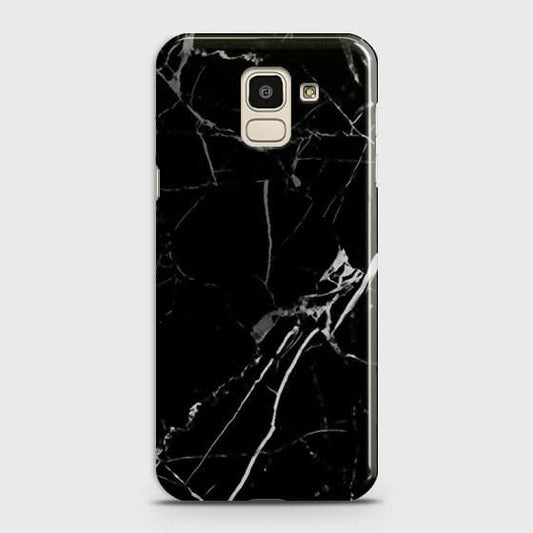 Samsung J6 2018 - Black Modern Classic Marble Printed Hard Case ( Fast Delivery )