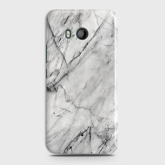 HTC U11 Cover - Matte Finish - Trendy White Floor Marble Printed Hard Case with Life Time Colors Guarantee - D2 (Fast Delivery)