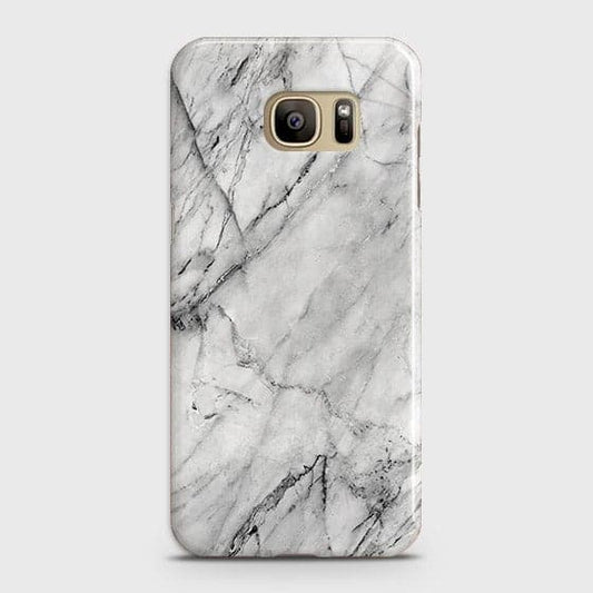 Samsung Galaxy S7 Cover - Matte Finish - Trendy White Floor Marble Printed Hard Case with Life Time Colors Guarantee - D2 (Fast Delivery)