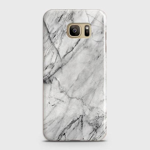 Samsung Galaxy S7 Cover - Matte Finish - Trendy White Floor Marble Printed Hard Case with Life Time Colors Guarantee - D2 (Fast Delivery)