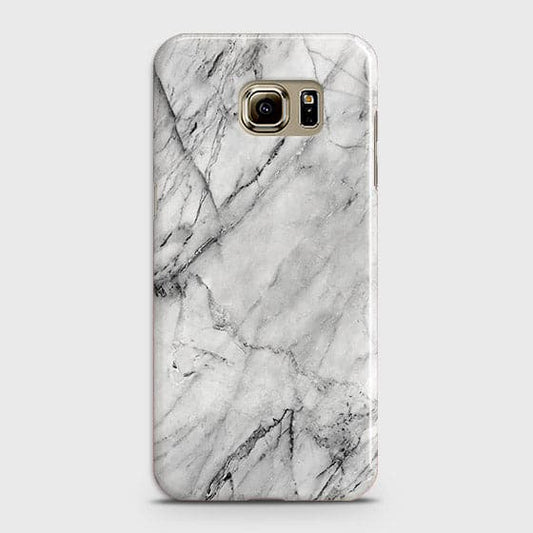 Samsung Galaxy S6 Edge Cover - Matte Finish - Trendy White Floor Marble Printed Hard Case with Life Time Colors Guarantee - D2 (Fast Delivery)
