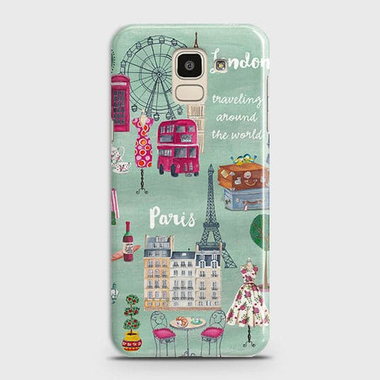 Samsung J6 2018 Cover - Matte Finish - London, Paris, New York Modern Printed Hard Case With Life Time Colors Guarantee ( Fast Delivery )