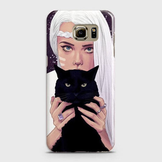Samsung Galaxy S6 Edge Plus Cover - Trendy Wild Black Cat Printed Hard Case With Life Time Colors Guarantee (Fast Delivery)
