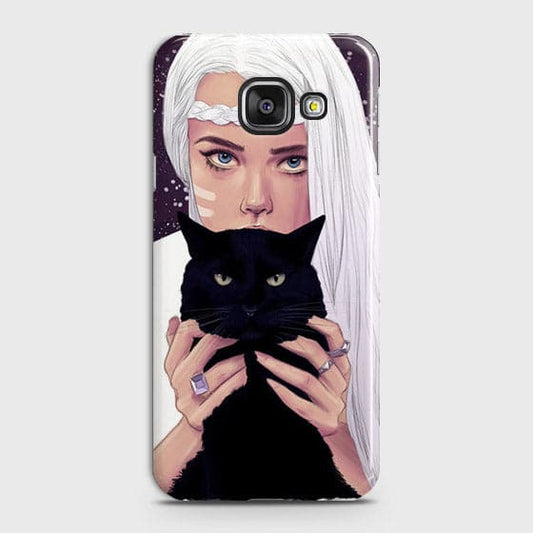 Samsung Galaxy A510 (A5 2016) - Trendy Wild Black Cat Printed Hard Case With Life Time Colors Guarantee ( Fast Delivery )