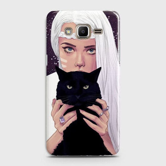Samsung Galaxy J320 / J3 2016 - Trendy Wild Black Cat Printed Hard Case With Life Time Colors Guarantee ( Fast Delivery )