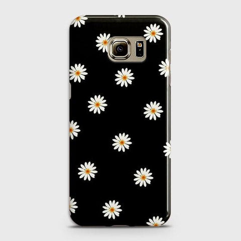 Samsung Galaxy S6 Edge Plus Cover - White Bloom Flowers with Black Background Printed Hard Case With Life Time Colors Guarantee -B40(1) ( Fast Delivery )