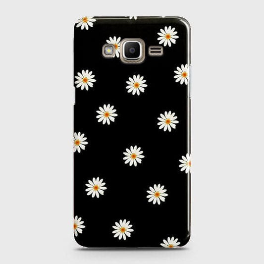 Samsung Galaxy Grand Prime / Grand Prime Plus / J2 Prime Cover  - White Bloom Flowers with Black Background Printed Hard Case With Life Time Colors Guarantee (Fast Delivery)