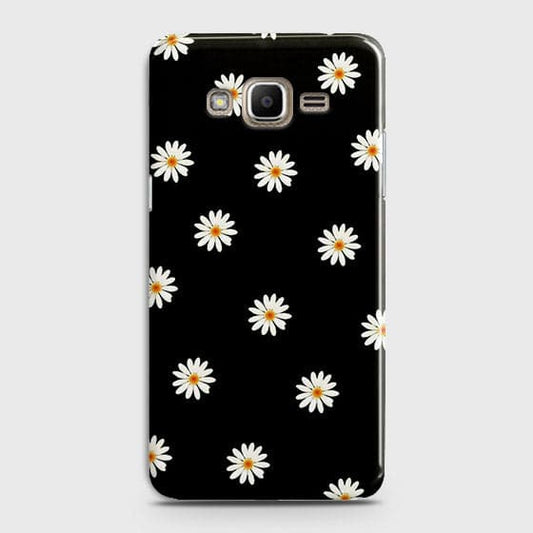 Samsung Galaxy J7 Cover - White Bloom Flowers with Black Background Printed Hard Case With Life Time Colors Guarantee ( Fast Delivery )