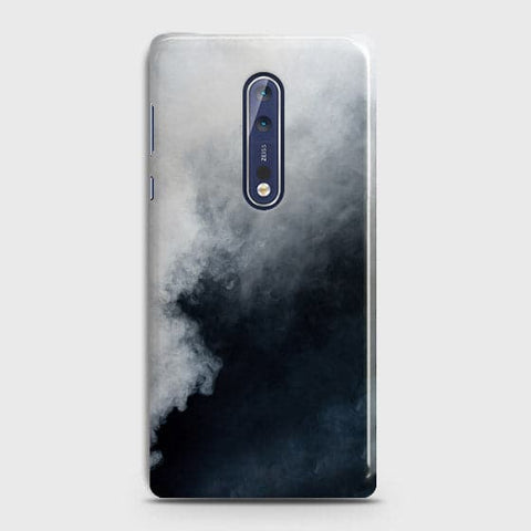 Nokia 8 Cover - Matte Finish - Trendy Misty White and Black Marble Printed Hard Case with Life Time Colors Guarantee ( Fast Delivery )