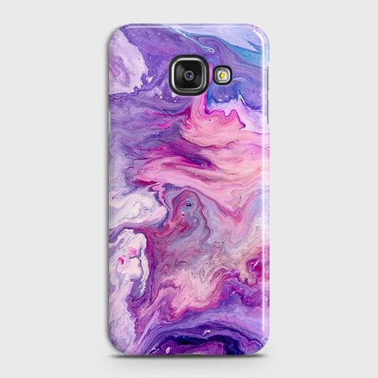 Samsung Galaxy A710 (A7 2016) Cover - Chic Blue Liquid Marble Printed Hard Case with Life Time Colour Guarantee b60 ( Fast Delivery )