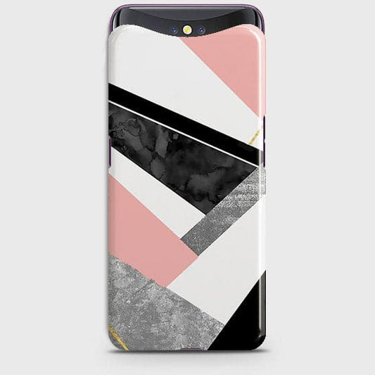 Oppo Find X Cover - Geometric Luxe Marble Trendy Printed Hard Case With Life Time Colour Guarantee (Fast Delivery)