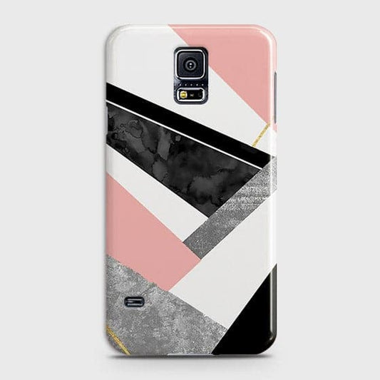 Samsung Galaxy S5 Cover - Geometric Luxe Marble Trendy Printed Hard Case With Life Time Colour Guarantee (Fast Delivery)