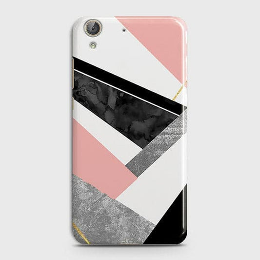 Huawei Y6 II Cover - Geometric Luxe Marble Trendy Printed Hard Case With Life Time Colour Guarantee (Fast Delivery)
