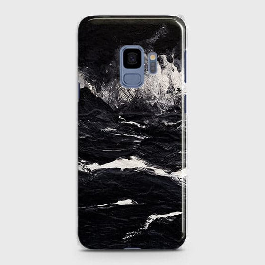 Samsung Galaxy S9 Cover - Matte Finish - Black Ocean Marble Trendy Printed Hard Case With Life Time Colour Guarantee (Fast Delivery)