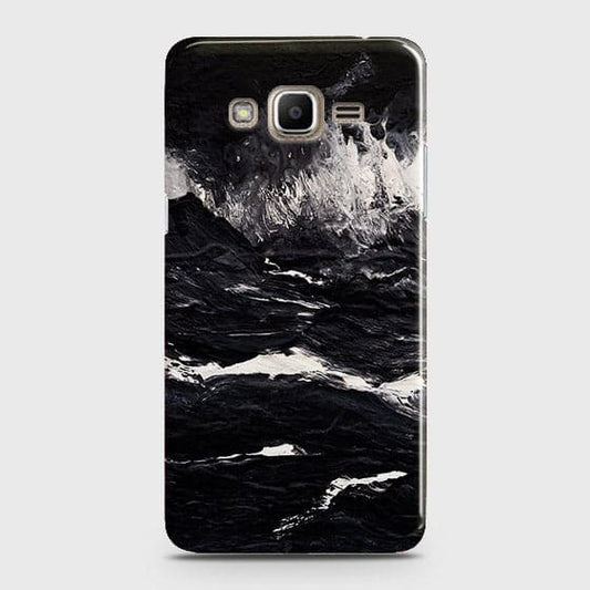 Samsung Galaxy Grand Prime / Grand Prime Plus / J2 Prime Cover - Matte Finish - Black Ocean Marble Trendy Printed Hard Case With Life Time Colour Guarantee ( Fast Delivery )