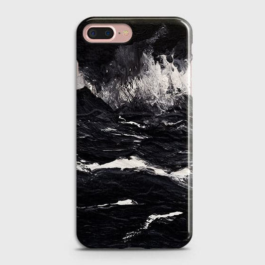 iPhone 7 Plus & iPhone 8 Plus Cover - Matte Finish - Black Ocean Marble Trendy Printed Hard Case With Life Time Colour Guarantee (Fast Delivery)