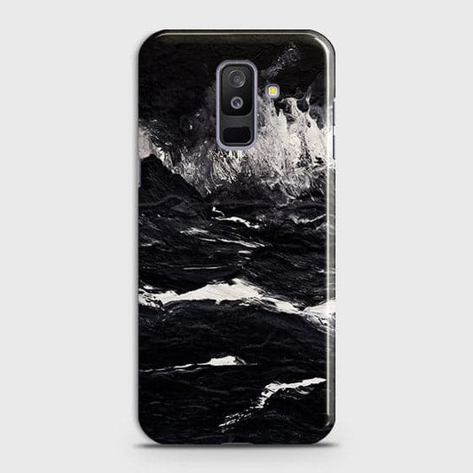 Samsung Galaxy J8 2018 Cover - Matte Finish - Black Ocean Marble Trendy Printed Hard Case With Life Time Colour Guarantee B (28) 1 ( Fast Delivery )