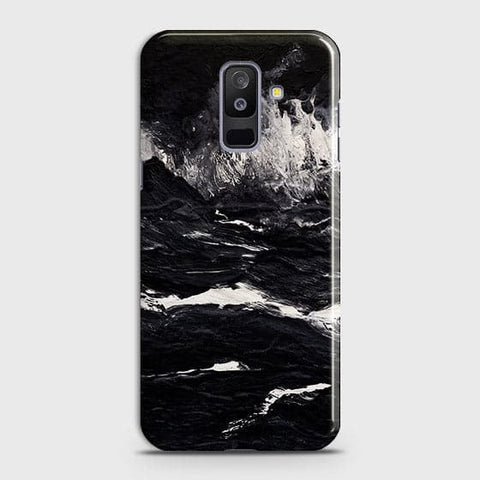 Samsung Galaxy J8 2018 Cover - Matte Finish - Black Ocean Marble Trendy Printed Hard Case With Life Time Colour Guarantee B (28) 1 ( Fast Delivery )
