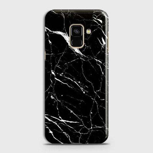 Samsung A8 Plus 2018 Cover - Matte Finish - Trendy Black Marble Printed Hard Case With Life Time Guarantee ( Fast Delivery )