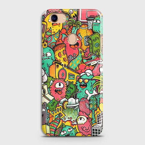 Oppo F5 / F5 Youth Cover - Matte Finish - Candy Colors Trendy Sticker Collage Printed Hard Case With Life Time Guarantee ( Fast Delivery )