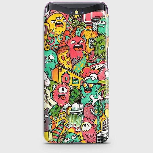 Oppo Find X Cover - Matte Finish - Candy Colors Trendy Sticker Collage Printed Hard Case With Life Time Guarantee (Fast Delivery)
