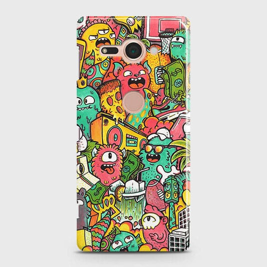 Sony Xperia XZ2 Compact Cover - Matte Finish - Candy Colors Trendy Sticker Collage Printed Hard Case With Life Time Guarantee Cover ( Fast Delivery )