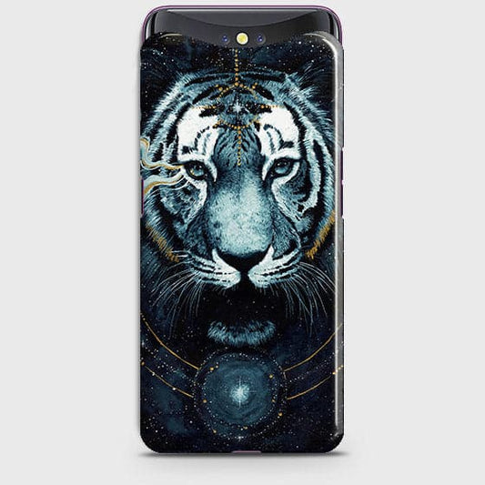 Oppo Find X Cover - Vintage Galaxy Tiger Printed Hard Case with Life Time Colors Guarantee - OrderNation