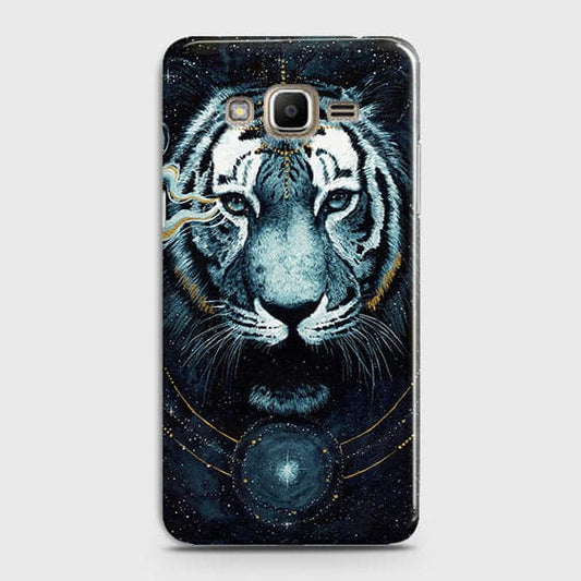 Samsung Galaxy J7 Cover - Vintage Galaxy Tiger Printed Hard Case with Life Time Colors Guarantee - OrderNation