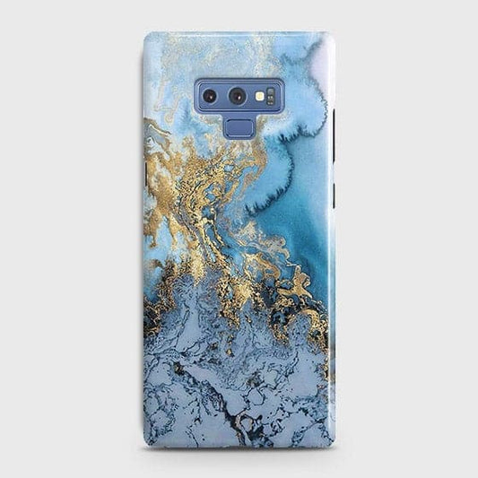 Samsung Galaxy Note 9 - Trendy Golden & Blue Ocean Marble Printed Hard Case with Life Time Colors Guarantee - OrderNation