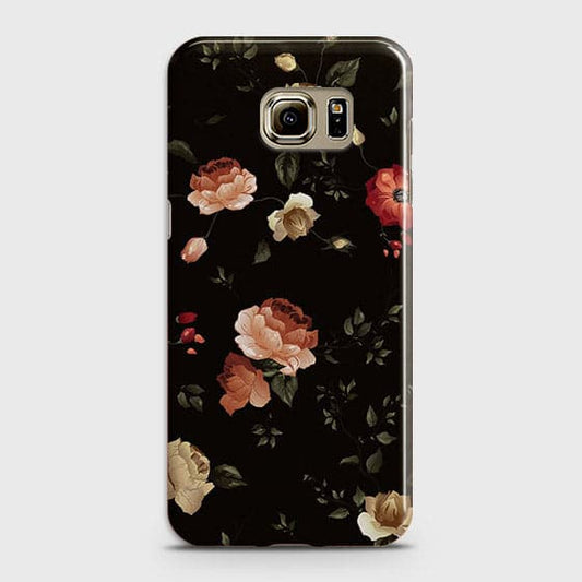 Samsung Galaxy S6 Cover - Matte Finish - Dark Rose Vintage Flowers Printed Hard Case with Life Time Colors Guarantee ( Fast Delivery )