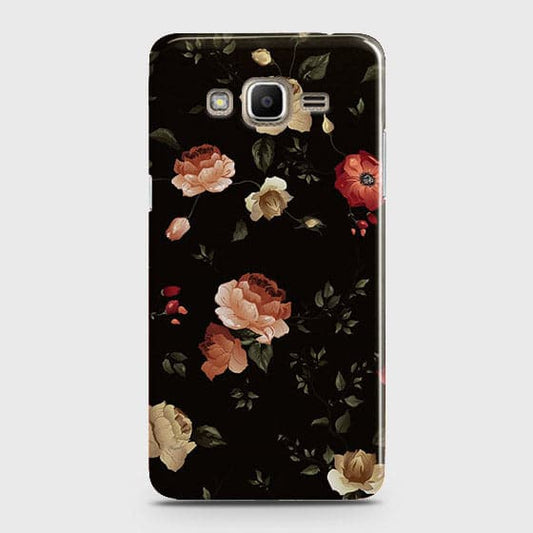 Samsung Galaxy Grand Prime / Grand Prime Plus / J2 Prime Cover - Matte Finish - Dark Rose Vintage Flowers Printed Hard Case with Life Time Colors Guarantee (Fast Delivery)