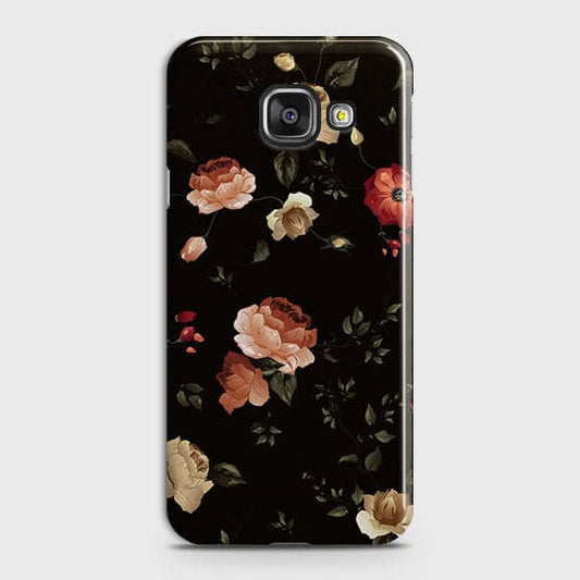 Samsung Galaxy A710 (A7 2016) Cover - Matte Finish - Dark Rose Vintage Flowers Printed Hard Case with Life Time Colors Guarantee ( Fast Delivery )