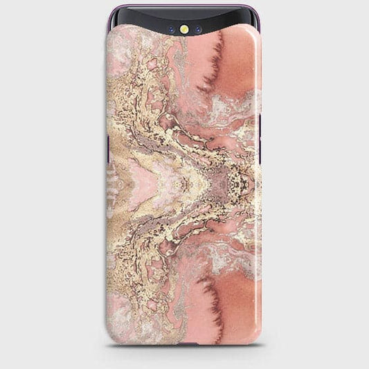 Oppo Find X Cover - Trendy Chic Rose Gold Marble Printed Hard Case with Life Time Colors Guarantee ( Fast Delivery )