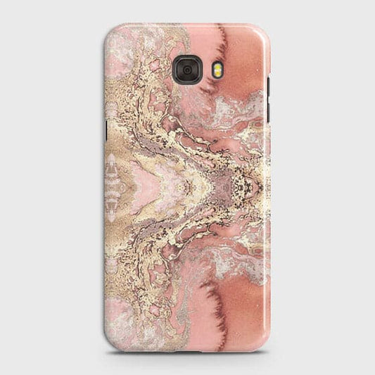 Samsung C7 Pro Cover - Trendy Chic Rose Gold Marble Printed Hard Case with Life Time Colors Guarantee ( Fast Delivery )