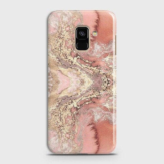Samsung A8 Plus 2018 Cover - Trendy Chic Rose Gold Marble Printed Hard Case with Life Time Colors Guarantee (Fast Delivery)