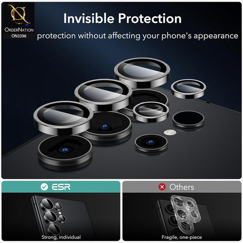 Samsung Galaxy S24 Ultra Camera Protector - Titanium Gray - Metal Ring Camera Glass Protector