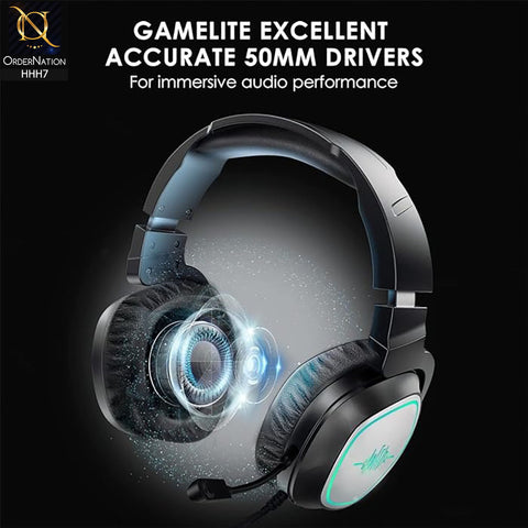 GAMELITE Gaming Headset Headphones with Microphone for Nintendo Switch PS5 PS4 PC Up to 40Hrs 2.4G  RGB Gaming Headsets Over Ear Noise Canceling Mic Wired Mode for Xbox ( Not Wireless/Bluetooth )