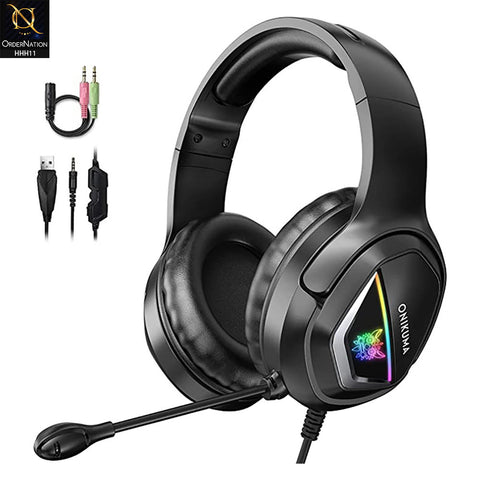 ONIKUMA X2 Gaming Headset RGB Lights 40mm Driver 3D Stereo Surround Sound Noise Reduction Microphone for PS3/4 Xbox PC ( Not Wireless/Bluetooth )