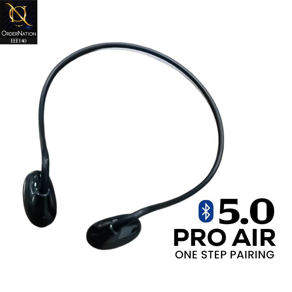 Sport Bluetooth Pro Air Neck Hanging Wireless Earphone Black