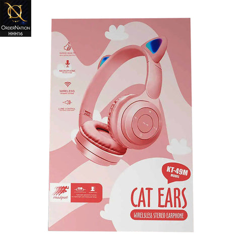 KT-49M Ears Wireless Stereo Earphones - Pink