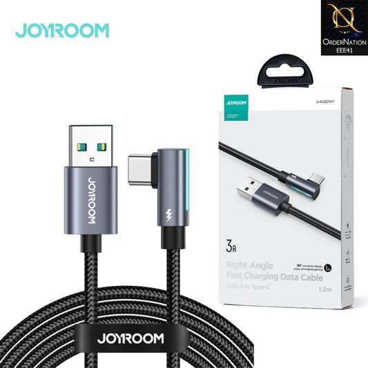 JOYROOM S-AC027A17 Smooth Game Series 3A USB-A to Type-C Right Angle Fast Charging Data Cable 1.2M - Black
