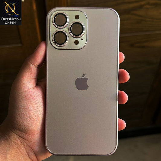 iPhone 15 Pro Max Cover - Gray - AG Frosted Glass Soft Silicone Border Case With Camera Protection