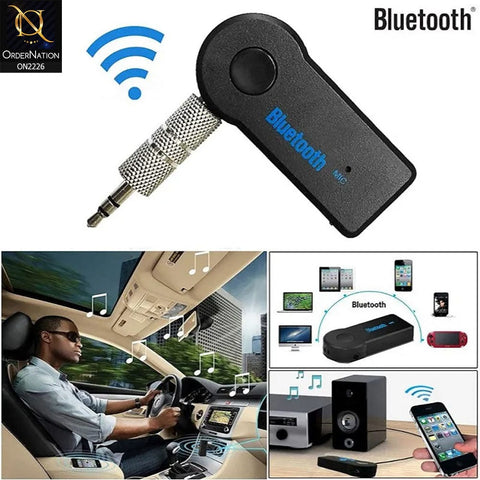 Black - Wireless Bluetooth Music Receiver AUX Audio Car Kit