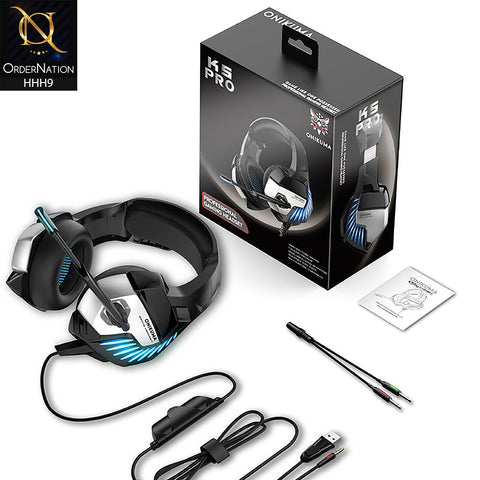 ONIKUMA K5 Pro Gaming Headset Wired Stereo Headphones ANC with Mic LED Lights for PC Laptop Xbox One ( Not Wireless/Bluetooth )