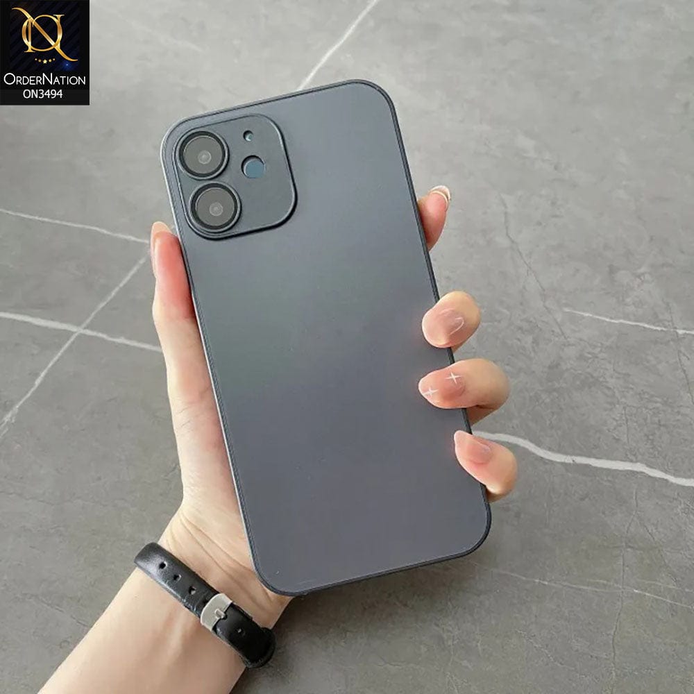 iPhone 11 Cover Black AG Frosted Glass Soft Silicone Border