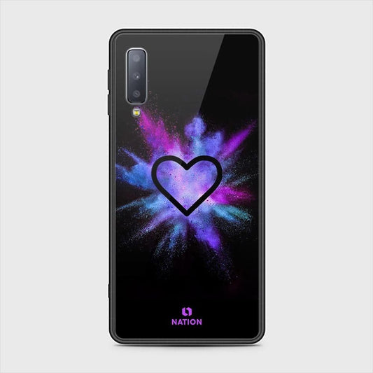 Samsung Galaxy A7 2018 Cover - Onation Heart Series - D348 - HQ Ultra Shine Premium Infinity Glass Soft Silicon Borders Case ( Fast Delivery )